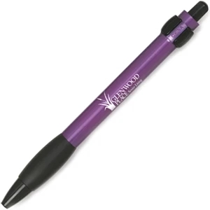 Carlyle - Ballpoint Pen With Rubber Grip, Black Ink Cartridge And Medium Point