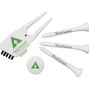Tourney Pac - Golf Pack Includes Divot Duster, Ball Marker And (3) 2 3/4" Tees
