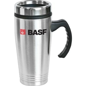 Williams - 16 Oz Stainless Steel Travel Mug With Plastic Liner. Self Striped On Base