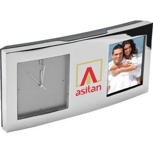 Vernazza - Analog Clock/frame With Stylish Curved Design And Polished Chrome Finish