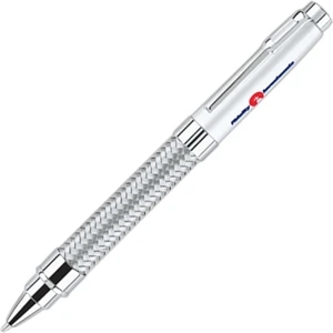 Fairmont - Heavyweight Brass Ballpoint Pen With Woven Design And Chrome Accents