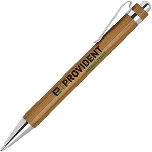 Amazon - Eco-friendly Bamboo Barrel With Silver Trim, Click Action Ballpoint Pen