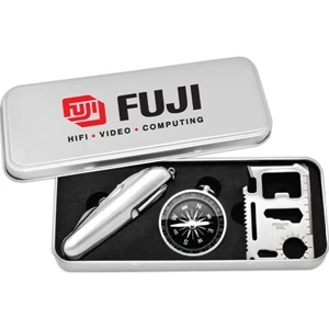 Explorer - Hiking Kit. 11 Function Camping Tool, 9 Function Knife And Pocket Compass
