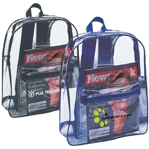 Liberty - Clear Backpack With Adjustable Shoulder Straps And Zippered Front Pocket