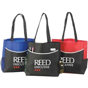 Faeroe - Tote Bag With Large Front Pocket With Pen Loops, Card Holder And Two Side Pockets