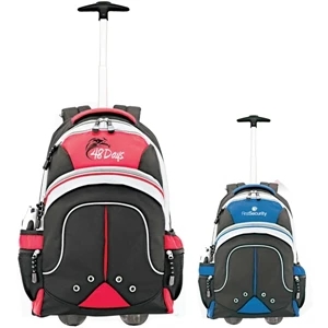 Ruby - Jacquard And Twill Polyester Backpack With Inline Wheels And Retractable Handles