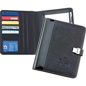 Magnet - Contemporary Junior Padfolio Made Of Textured Vinyl With Magnetic Button Closure