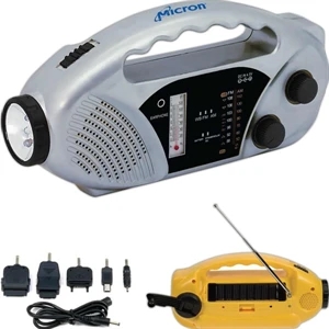 Solar Am/fm Emergency Tool With Flashlight, Siren, Weather Thermometer And More