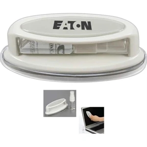 Compact Screen Cleaner With A Soft Fabric Pad That Fits Under The Handle