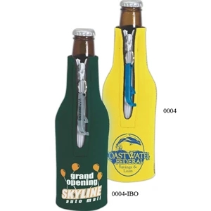 Bottle Suit (tm) - Neoprene Bottle Holder With Detachable Aluminum Bottle Opener, Blank