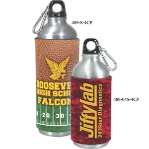 750 Ml Aluminum Water Bottle With Plastic Screw On Cap And Carabiner Clip