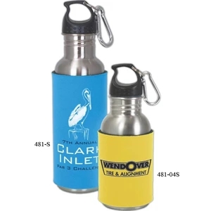 Stainless Steel 600 Ml Sports Bottle With Sleeve And Screw On Plastic Cap