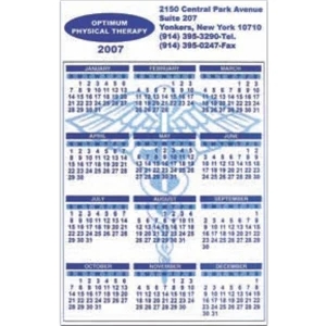 Calendar/schedule Magnet, Flexible Vinyl Protected With A Plastic Coating 4" X 6"