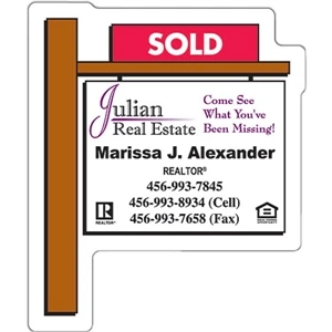 Tuffmag (tm) - Magnet - Real Estate Sold Sign Shape - 2.25" X 2.75" - Outdoor Safe