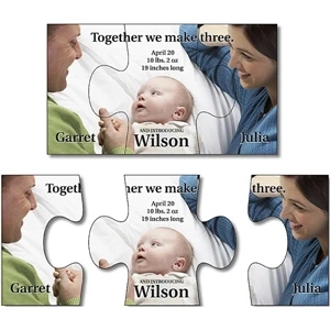 Announcement Magnet With 3 Piece Puzzle Shape. 3.5" X 2". Thickness: 25 Mil
