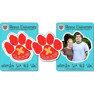 School Picture Frame Magnet. 3.5" X 4.5" With Paw Shape Punch (3" X 2.75"). 25 Mil