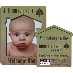 Real Estate Magnet - Picture Frame With House Punch - 3.5" X 4.5" - 20 Mil Thick