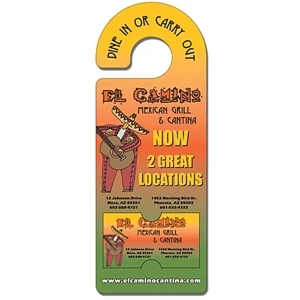 Door Hanger - Extra-thick Laminated With Rounded Handle And Business Card Insert