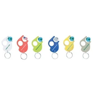 Spinner Key Tag (tm) - Translucent Blue - Plastic Key Tag With Spinner Bead
