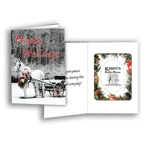 Smartline (tm) - Bi-fold Greeting Card With 3" X 3 3/4" Photo Frame Magnet