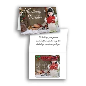 Smartline (tm) - Bi-fold Greeting Card With 3 1/2" X 3 7/8" Calendar Magnet