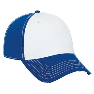 Pro Style, Superior Garment Washed Cotton Twill Distressed Visor Cap. Blank