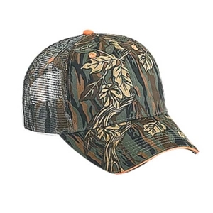 Structured Pro Style Camouflage Mesh Back Cap With Sandwich Visor. Blank