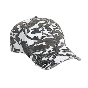 Six Panel Superior Garment Washed Cotton Twill Pro Style Camouflage Cap. Blank