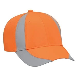 Neon Deluxe Polyester Twill Pro Style Cap With Reflective Piping Design. Blank