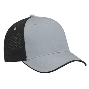 Two Tone Six Panel Pro Style 100% Cotton Front, 100% Polyester Back Cap. Blank