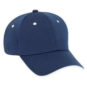 Stretchable Polyester Cool Mesh Flipped Edge Visor Solid Color Pro Style Cap. Blank