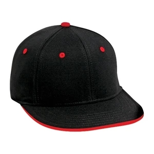 Stretchable Wool Blend Pro Style Flat Visor Cap With Firm Front Panel. Blank