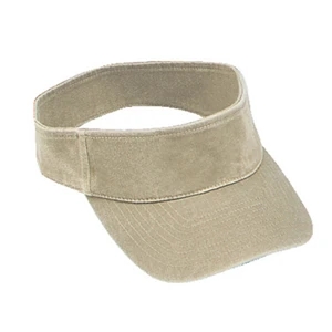 Washed Pigment Dyed Cotton Twill Flexible Fit Sun Visor, Solid Colors. Blank