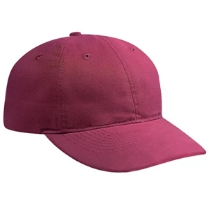 Brushed Solid Color Twill Six Panel Pro Style Cap With Plastic Snap. Blank