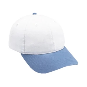 Two Tone Pro Style Cap With Unstructured Soft Crown And Leather Strap. Blank