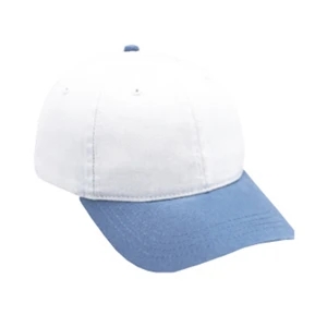 Two Tone, Six Panel Low Fitting Pro Style Cap With Adjustable Metal Buckle. Blank