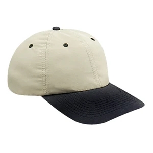 Two Tone Microfiber Polyester Low Profile Six Panel Pro Style Cap. Blank