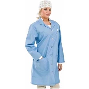 S- X L - Women's Uniform Lab Coat With 6 Button Closure. Poly Cotton Poplin. Blank