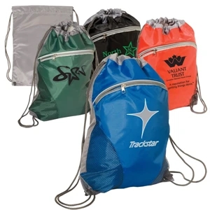 String-a-sling - Backpack 210 Denier Polyester With Large Front Zippered Pocket