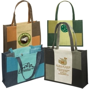 City Square Eco-responsible (tm) - Jute Tote With Laminated Interior With Zippered Pocket