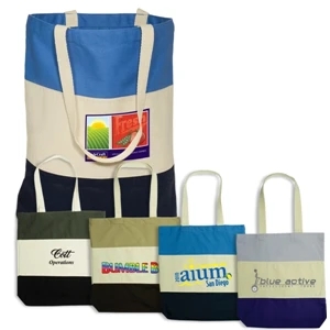 Walkabout Eco-responsible (tm) - Cotton Tote With Contrasting Panels. Closeout
