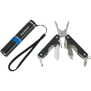 Duo (r) Tool Zone (tm) - Black - Two Tone Multi-tool Set With Flashlight