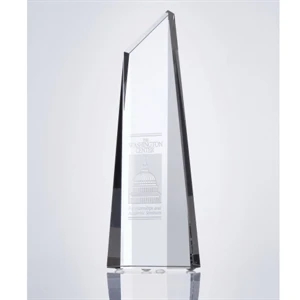 Lucia - 8" X 2 3/4" X 1 3/4" - Crystal Polygon Obelisk Keepsake Tower Award