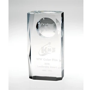 Tranquility - 5 1/2" X 2 3/8" X 1 9/16" - Column Style Globe Made Of Optical Crystal