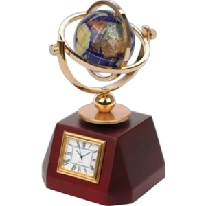 Gemstone World Globe Clock Is Handcrafted With 7 Different Kinds Of Stones
