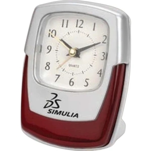 Wood And Silver Desk Alarm Clock With High Gloss Finish Wood Trim,sweep Second Hand