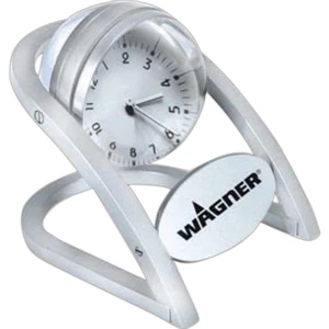 Spinning Magnifier Globe With Clock On One Side And Photo Frame On The Other