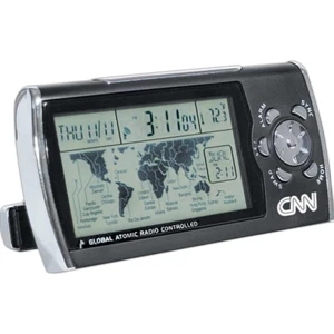 Atomic - Global Map Sync Atomic Clock. Compact, Displays Day,date,temperature, And World Map
