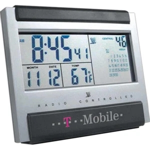 Atomic - Atomic Desk Clock With Elegant Silver And Charcoal Gray Combination