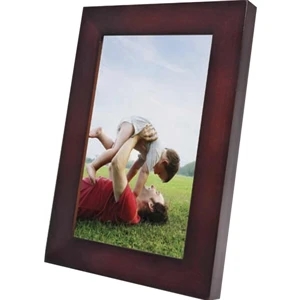 Wood Picture Frame In Matte Finish Walnut Color With Easel And Hooks On Back